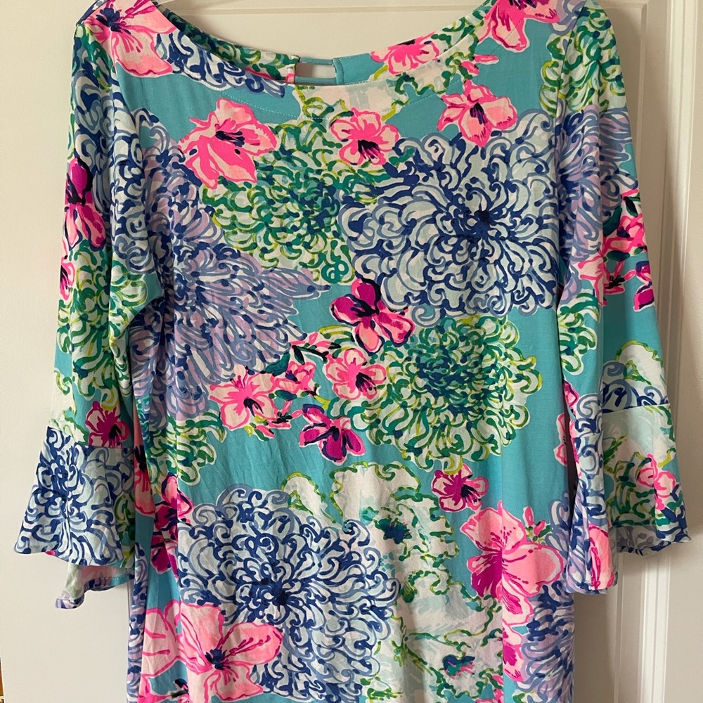 Lilly Pulitzer Fontaine Bell Sleeve Top Medium EUC